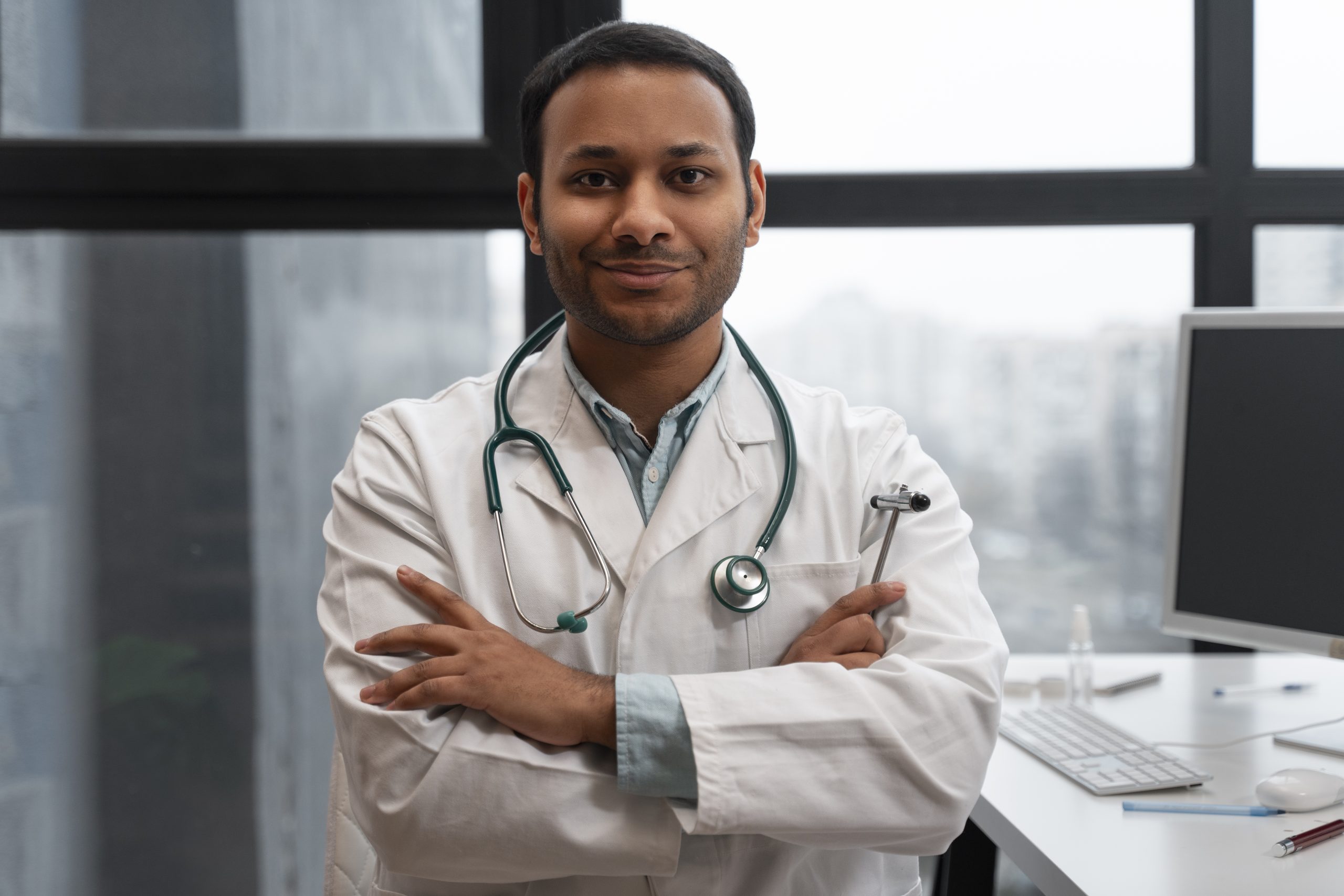 Doctor working in a clinic